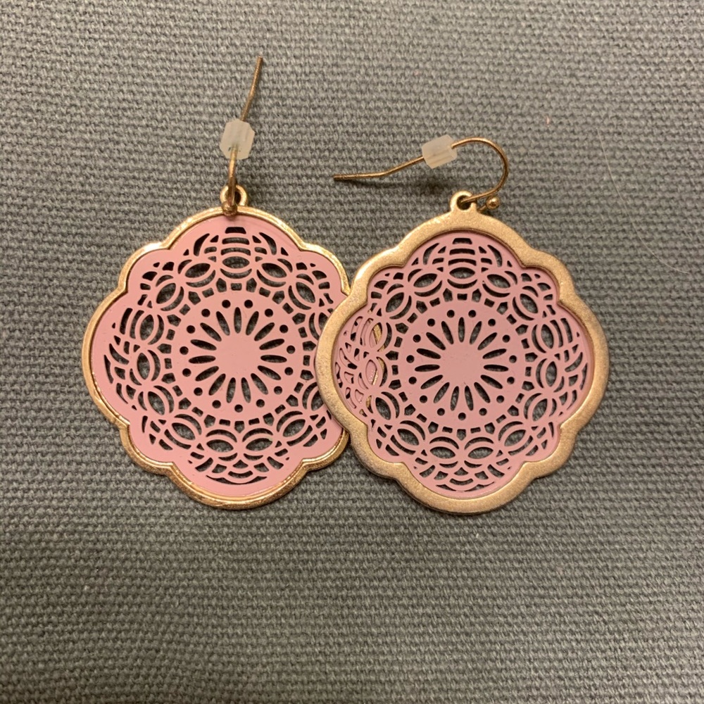 Pink dangly earrings